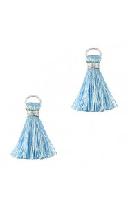 Mini Quaste 2cm - Silver-ice blue